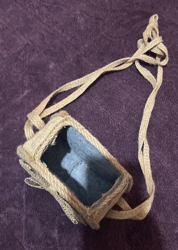 Bej Nakışlı Bohem Örgü Kadın Çapraz Çanta - Görsel 3