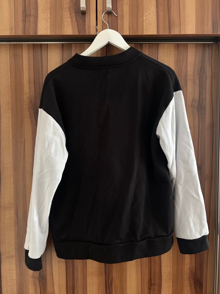 Düğmeli Siyah Uzun Kollu Kadın Kolej Ceket - Görsel 2