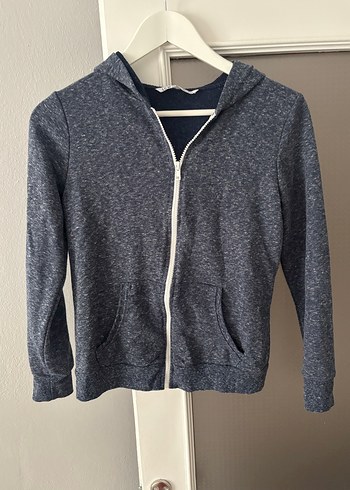Kızlar için Fermuarlı Kapüşonlu Gri Sweatshirt - Görsel 3