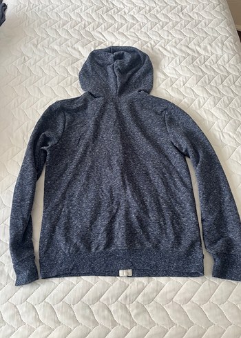 Kızlar için Fermuarlı Kapüşonlu Gri Sweatshirt - Görsel 2