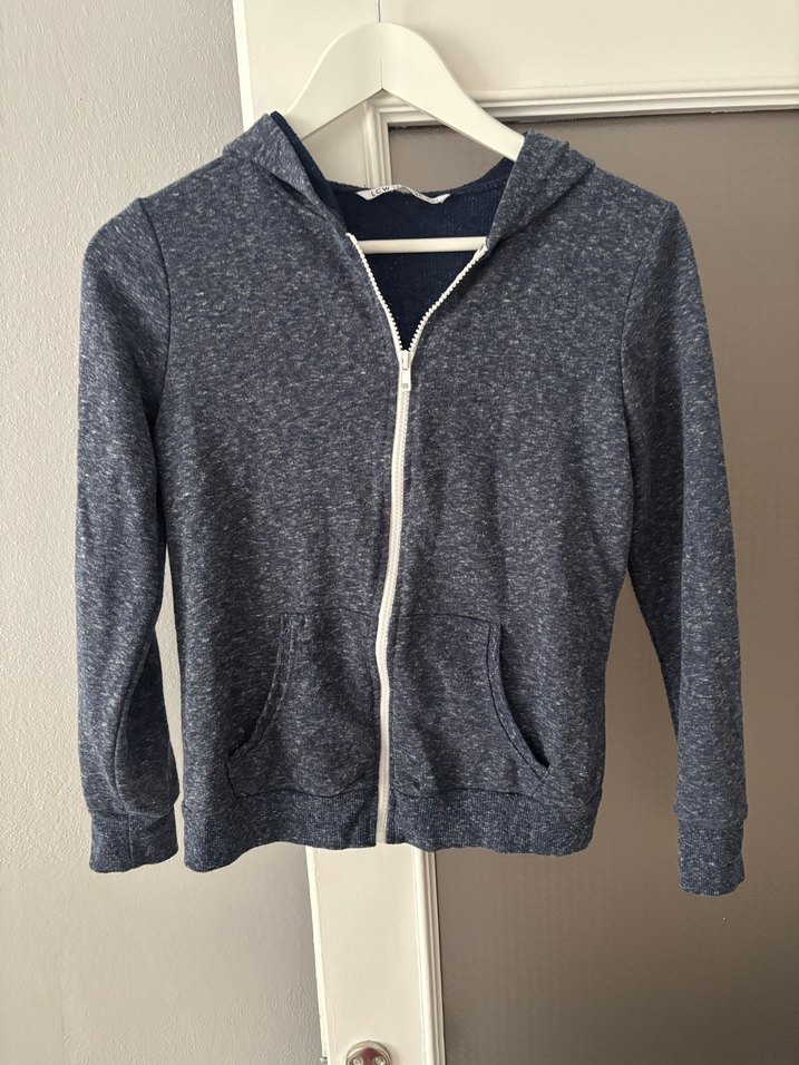 Kızlar için Fermuarlı Kapüşonlu Gri Sweatshirt - Görsel 3