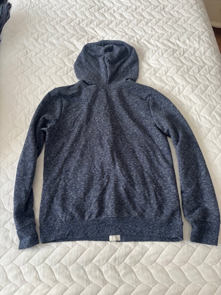 Kızlar için Fermuarlı Kapüşonlu Gri Sweatshirt - Görsel 2