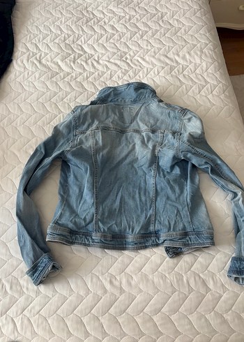 Düğmeli Mavi Kadın Denim Ceket - Görsel 3