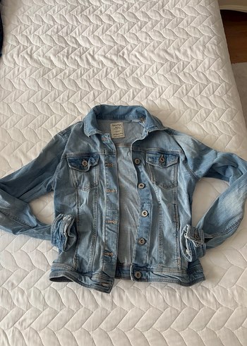 Düğmeli Mavi Kadın Denim Ceket - Görsel 2