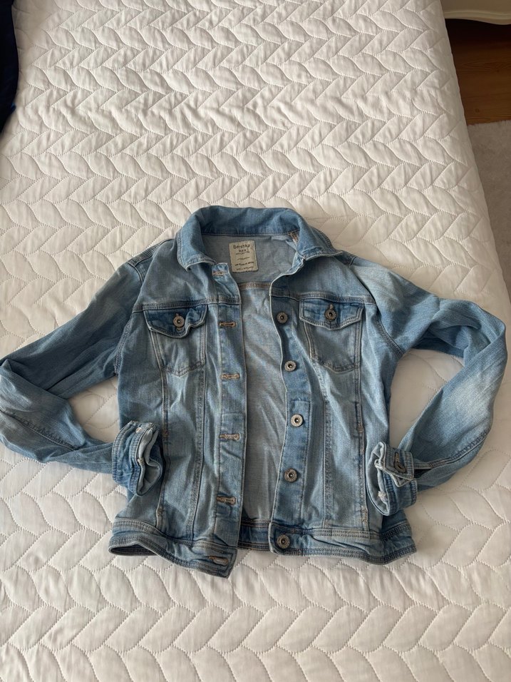 Düğmeli Mavi Kadın Denim Ceket - Görsel 2