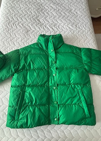 Düğmeli Yeşil Kadın Kışlık Mont - Görsel 2