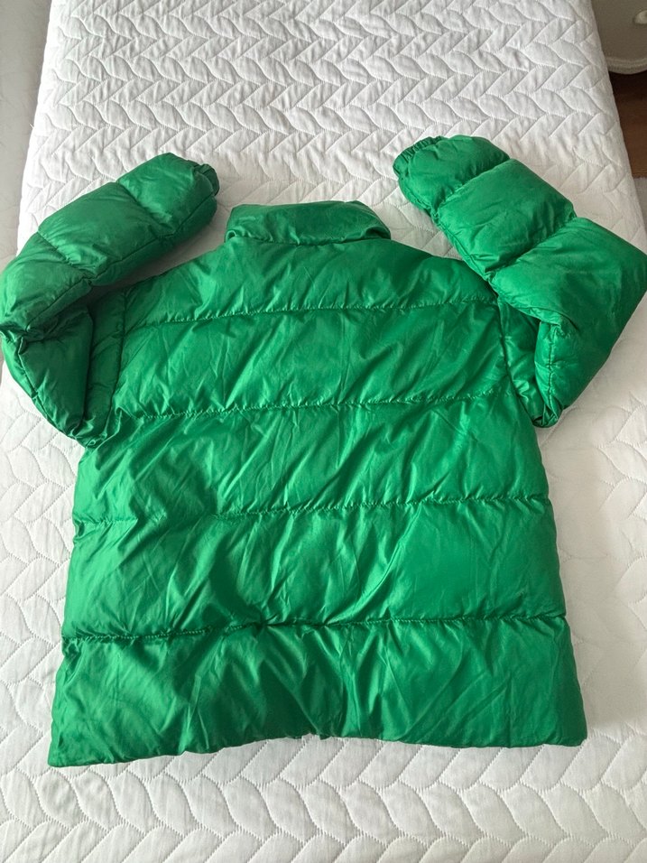 Düğmeli Yeşil Kadın Kışlık Mont - Görsel 3