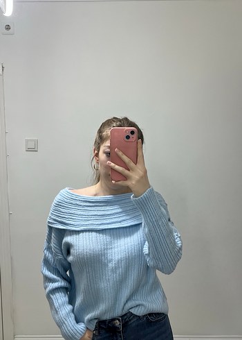 Mavi Madonna  Kadın Kazak - Görsel 3