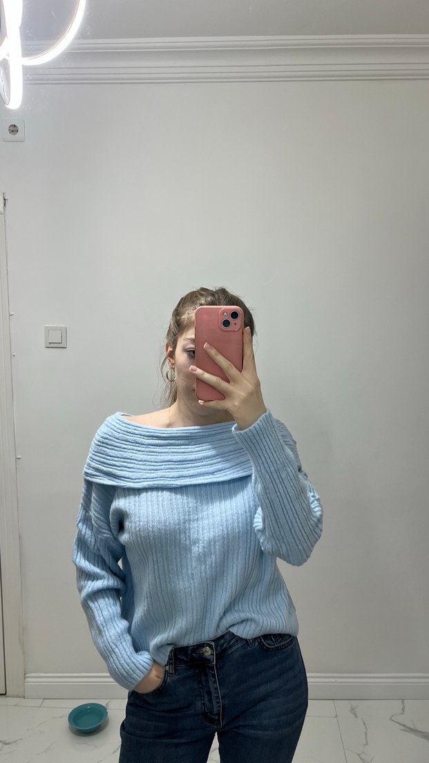 Mavi Madonna  Kadın Kazak - Görsel 3