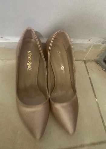 Bej Yılan Desenli Stiletto Topuklu Kadın Ayakkabı - Görsel 2