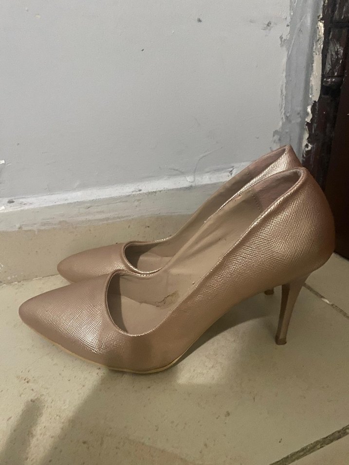 Bej Yılan Desenli Stiletto Topuklu Kadın Ayakkabı - Görsel 4