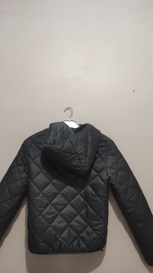 Siyah Kapitone Kadın Mini Mont - Görsel 3