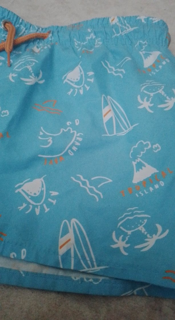 Mavi Baskılı Erkek Çocuk Mayo Şortu - Görsel 2