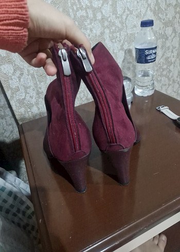 Bordo Süet Stiletto Bot - Görsel 10