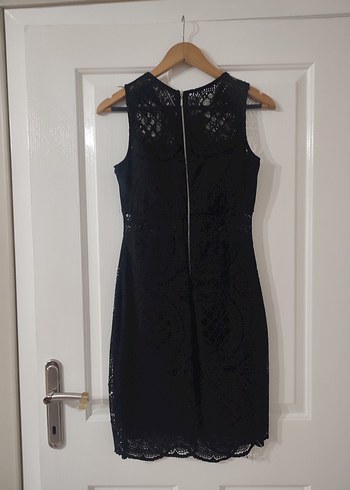 Dantelli Siyah Midi Kadın Abiye Elbise - Görsel 2