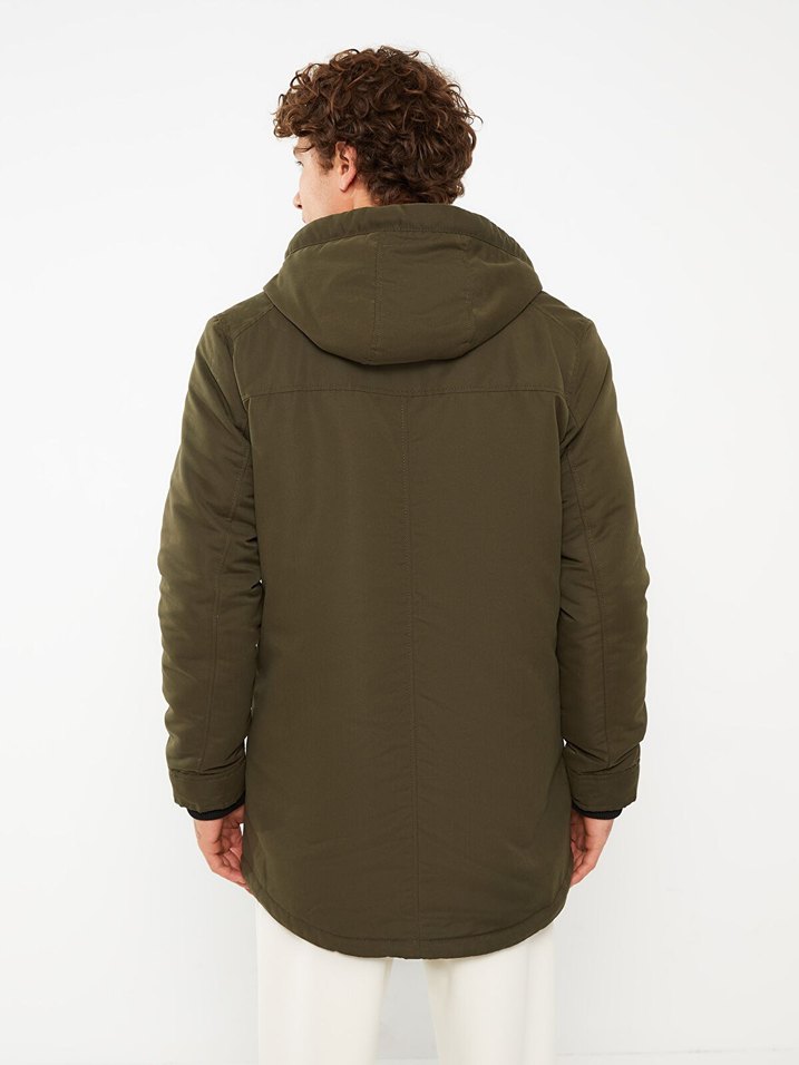 LCW Casual Kapüşonlu Basic Erkek Parka - Görsel 2
