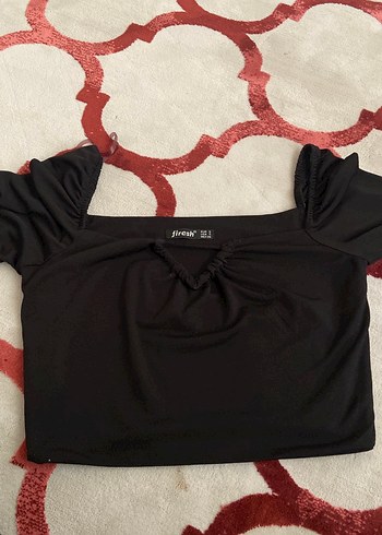 Siyah Drapeli Kadın Bluz, Uzun Kollu, Kayık Yaka - Görsel 2