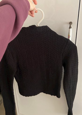 Siyah Örgü Boğazlı Kadın Kazak - Görsel 2