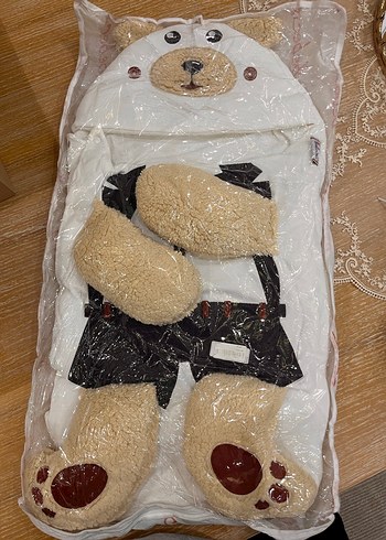 Kahverengi Ayıcık Desenli Çocuk Uyku Tulumu,Taşıma Yuvası - Görsel 2