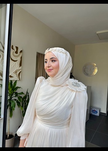 Beyaz Boncuklu Bohem Saç Aksesuarı - Görsel 2