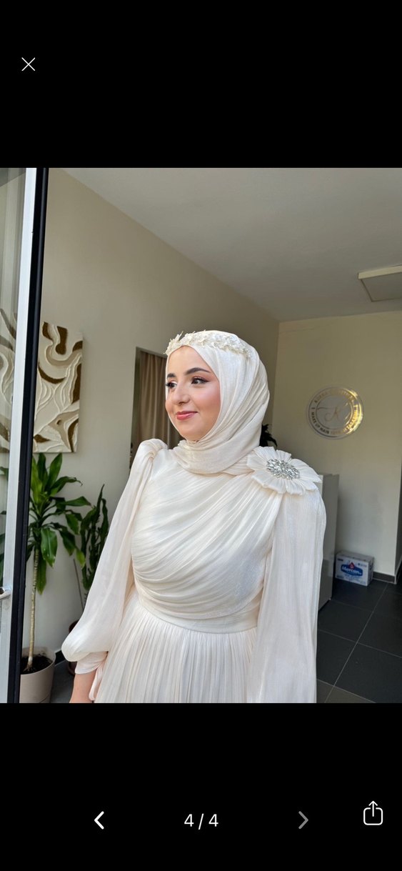 Beyaz Boncuklu Bohem Saç Aksesuarı - Görsel 2