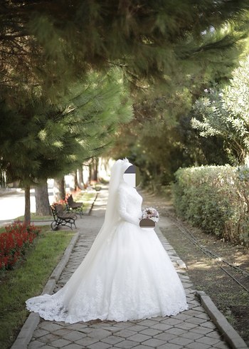 Zarif dantel inci detayli Gelinlik - Görsel 2