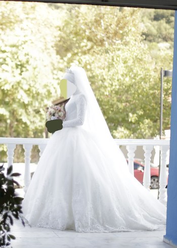 Zarif dantel inci detayli Gelinlik - Görsel 3