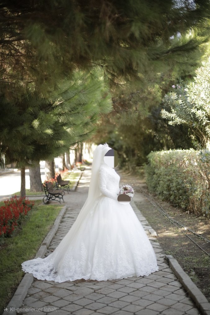 Zarif dantel inci detayli Gelinlik - Görsel 2