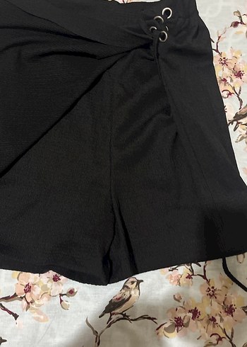 Düğmeli Siyah Mini Etek - Görsel 2