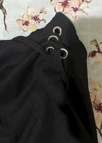 Düğmeli Siyah Mini Etek - Görsel 3