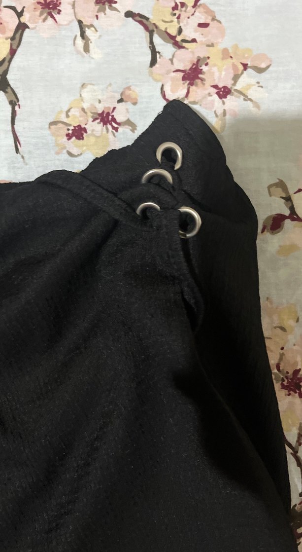 Düğmeli Siyah Mini Etek - Görsel 3