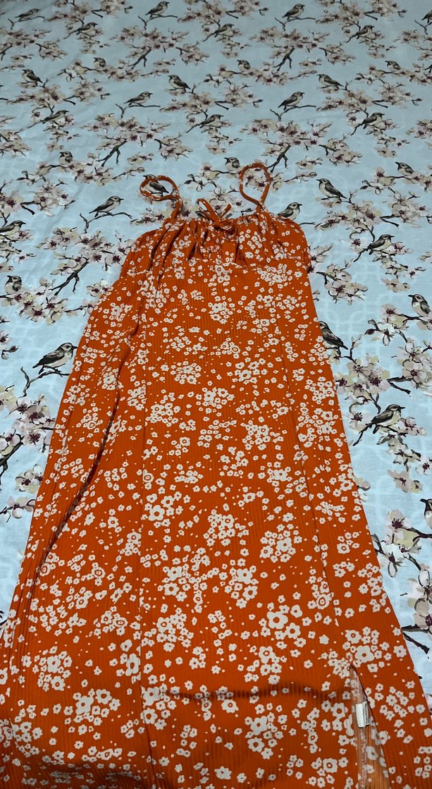 Kadın Kahverengi Çiçekli Uzun Bohem Elbise - Görsel 2