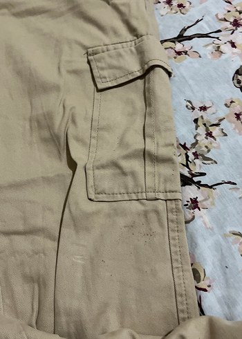 Bej Kadın Bol Kesim Düğmeli Kumaş Pantolon - Görsel 3