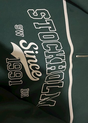 Yeşil Baskılı Yarım Fermuarlı Boğazlı Sweatshirt - Görsel 2