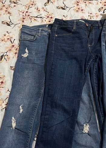 Nakışlı, Kemerli Kadın Kot Pantolon - Görsel 2