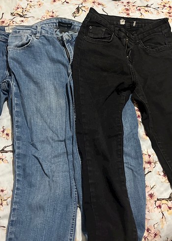 Nakışlı, Kemerli Kadın Kot Pantolon - Görsel 4