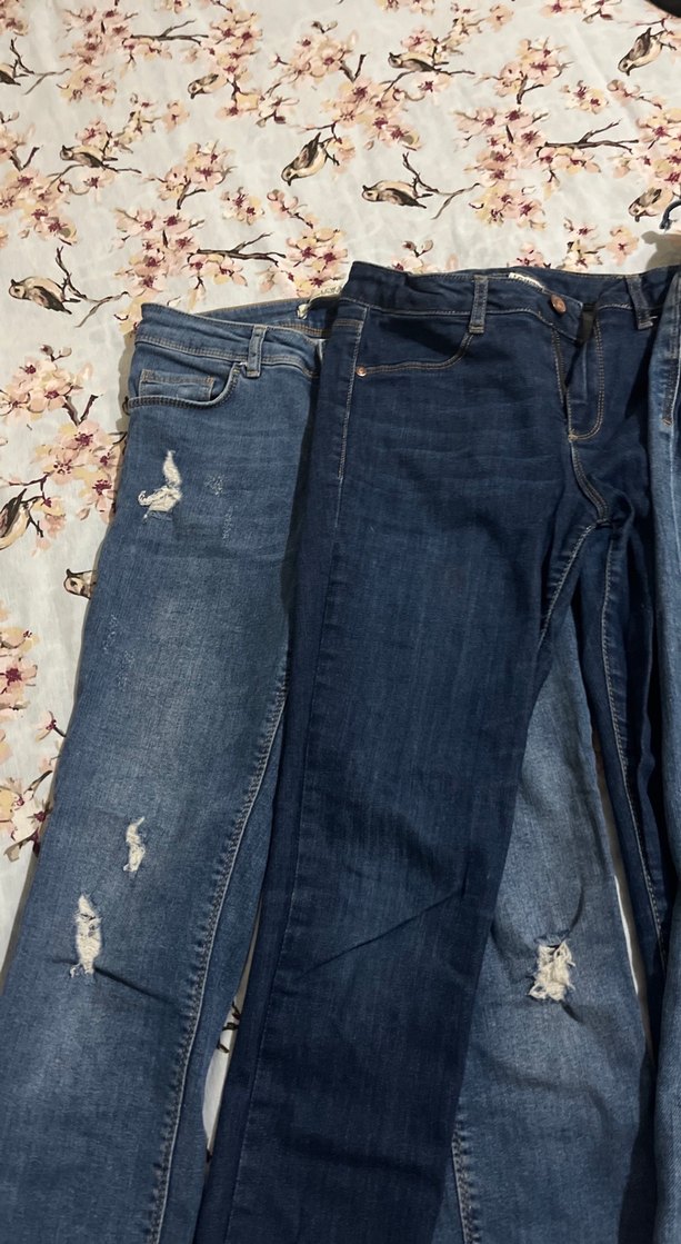 Nakışlı, Kemerli Kadın Kot Pantolon - Görsel 2