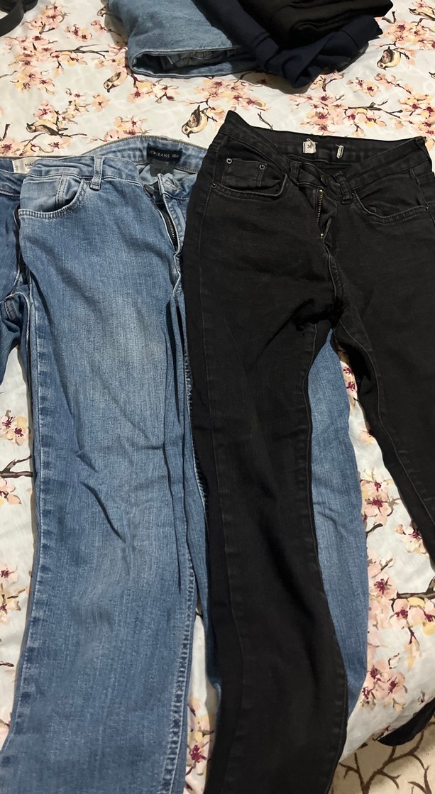 Nakışlı, Kemerli Kadın Kot Pantolon - Görsel 4