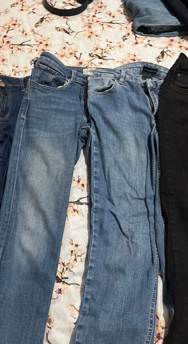 Nakışlı, Kemerli Kadın Kot Pantolon - Görsel 3