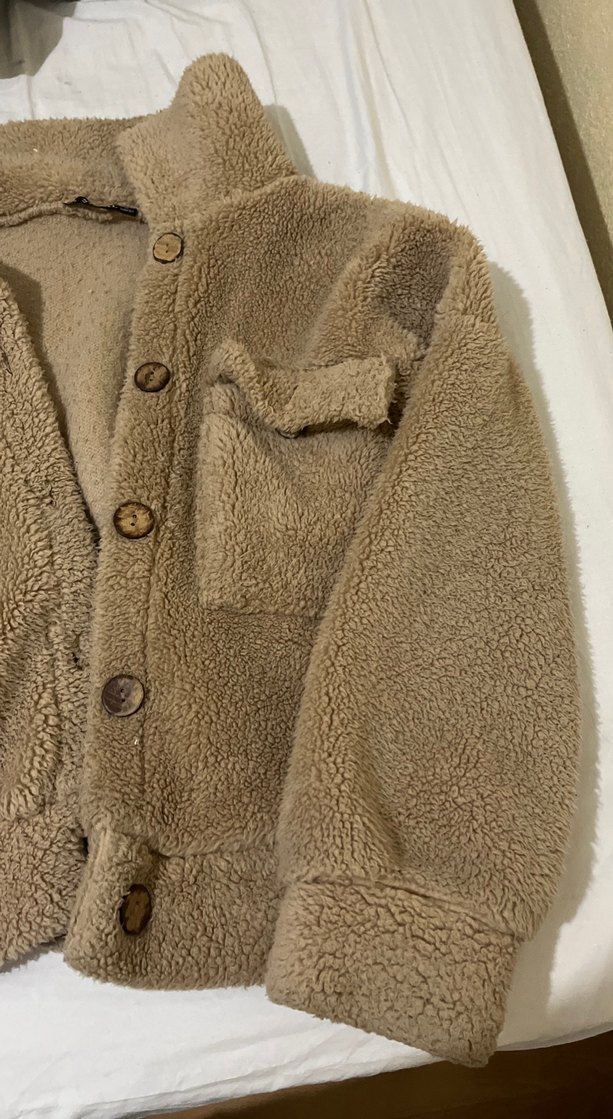 Düğmeli Kahverengi Kadın Polar Ceket - Görsel 2