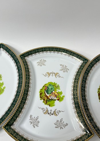 Yeşil İşlemeli Klasik Dekoratif Tabak - Görsel 4