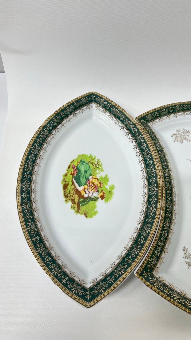 Yeşil İşlemeli Klasik Dekoratif Tabak - Görsel 3