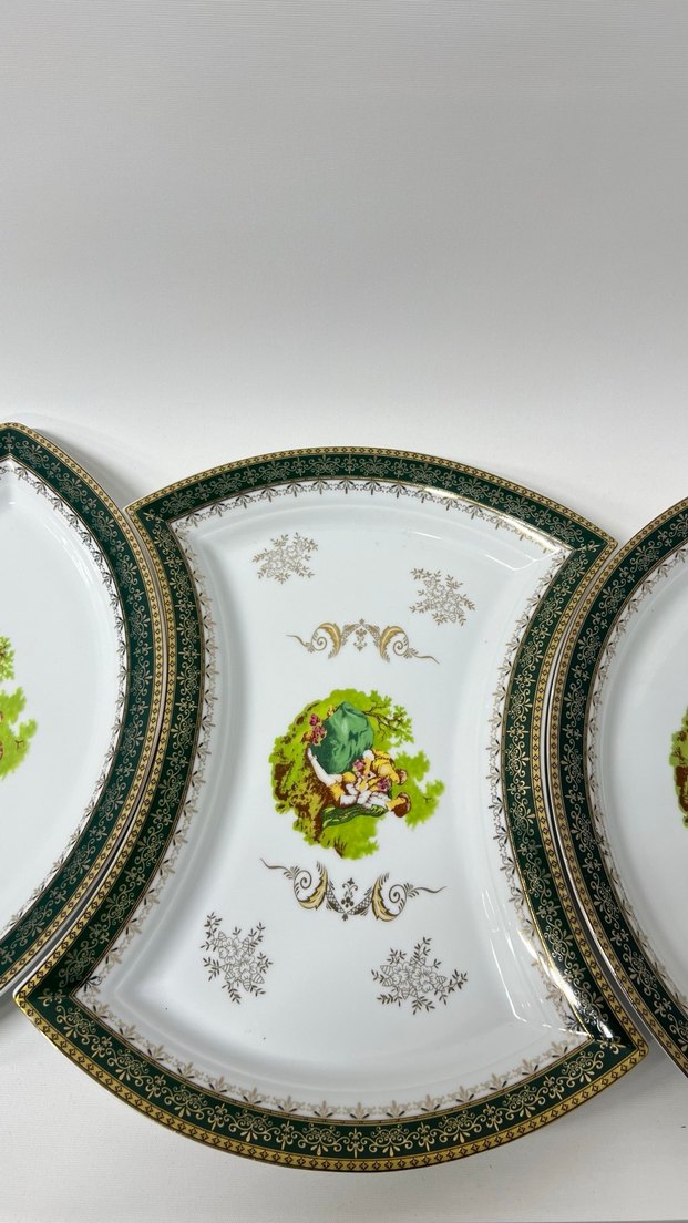 Yeşil İşlemeli Klasik Dekoratif Tabak - Görsel 4