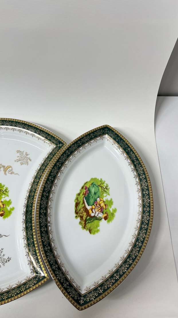 Yeşil İşlemeli Klasik Dekoratif Tabak - Görsel 5