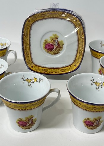 Porselen Çiçek Desenli 6'lı Fincan Takımı - Görsel 2