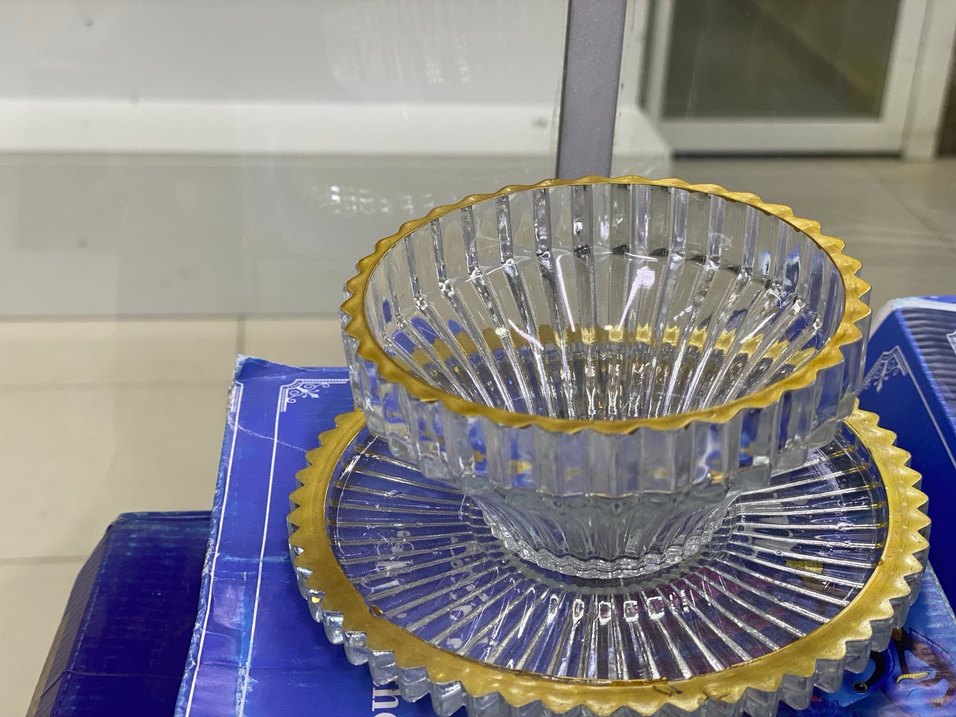 Parlak Altın Renkli dondurma kase Seti 12 parça - Görsel 2