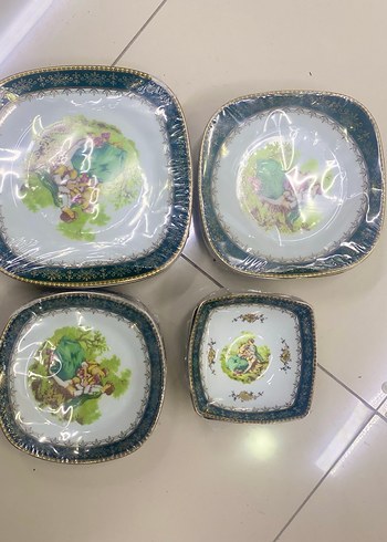 Yeşil Desenli Porselen Yemek Kabı 27 pcs - Görsel 2