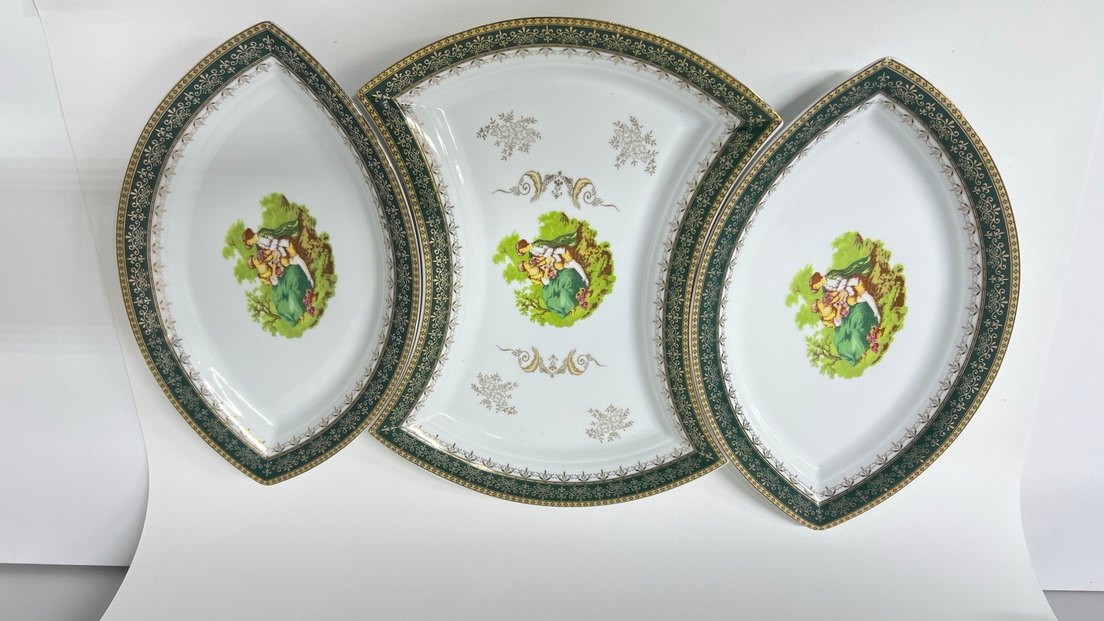 Yeşil Desenli Porselen Yemek Kabı 27 pcs - Görsel 3