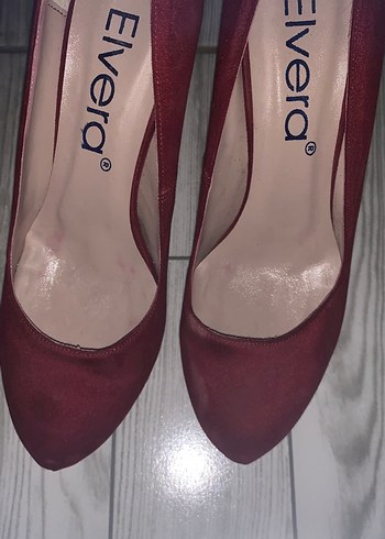 Kırmızı Süet Yüksek Topuklu Stiletto - Görsel 2