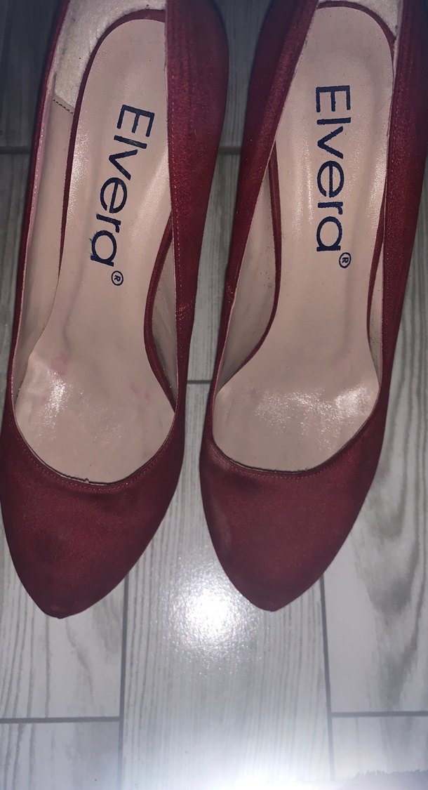 Kırmızı Süet Yüksek Topuklu Stiletto - Görsel 2